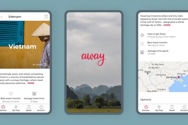 Away – an app for planning travel itineraries.